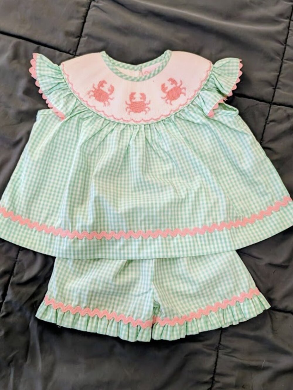 Stitchy Fish Smocked Crab Set 18m